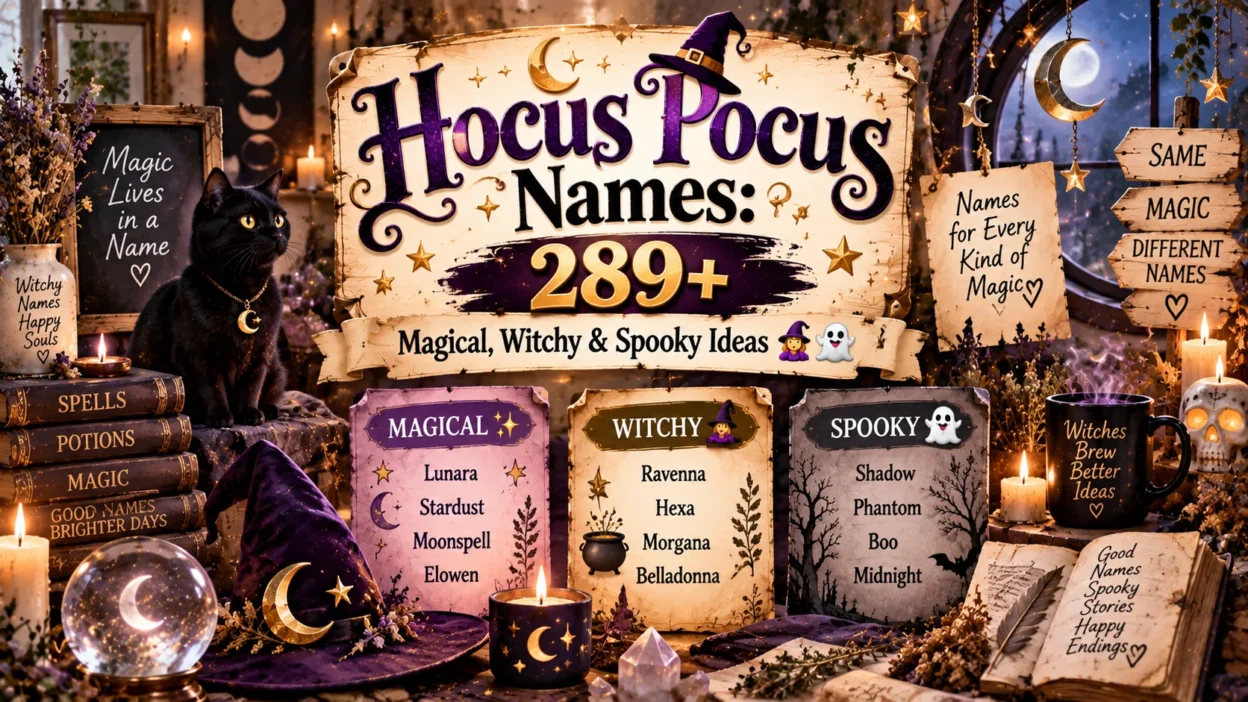 Hocus Pocus Names: 289+ Magical, Witchy & Spooky Ideas🧙‍♀️👻