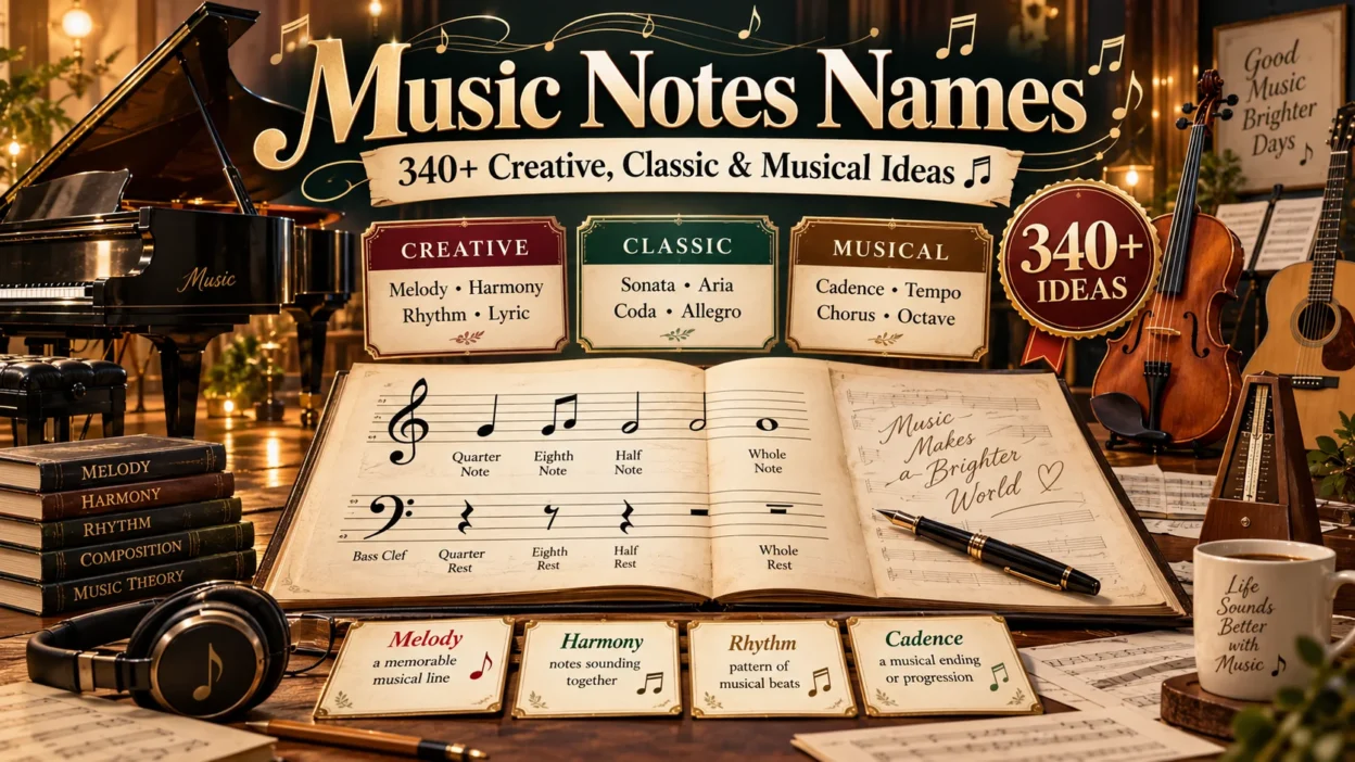 Music Notes Names: 340+ Creative, Classic & Musical Ideas 🎵