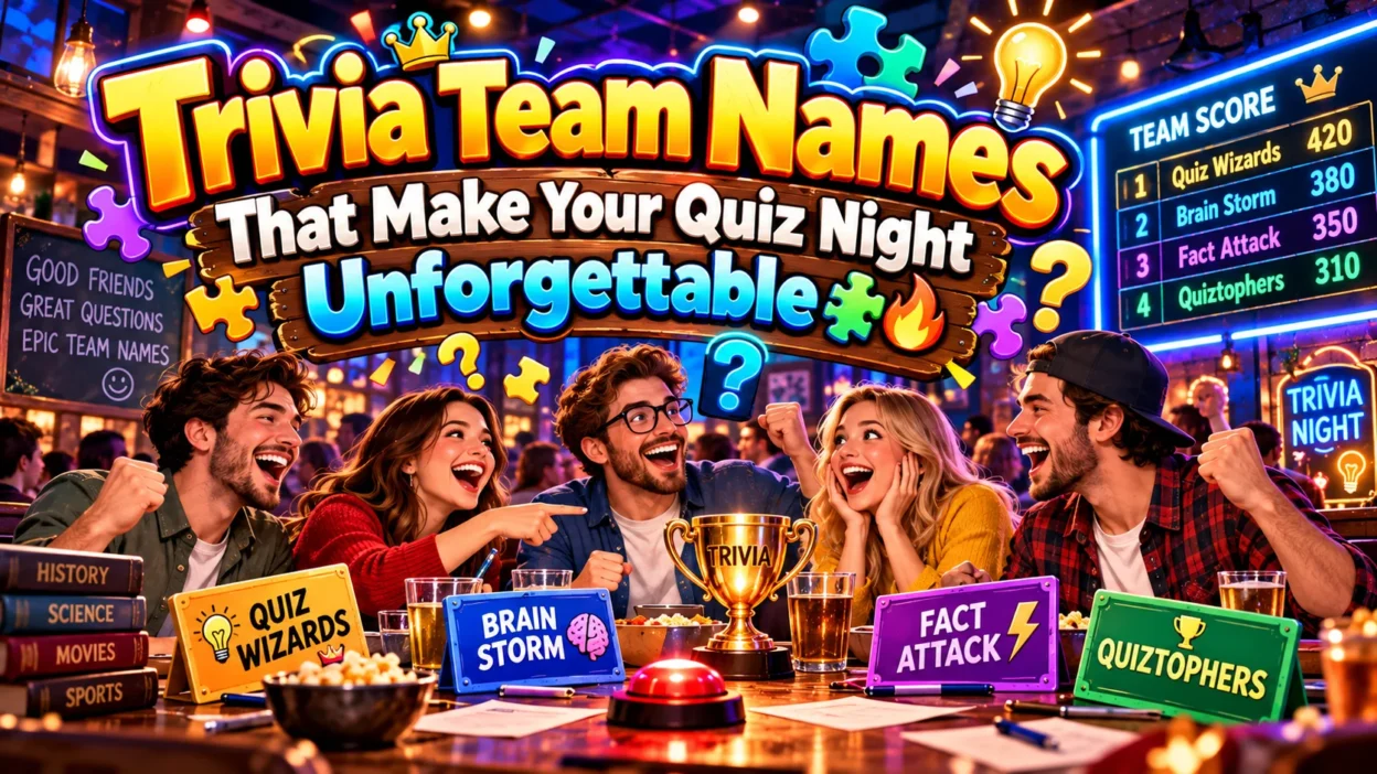 Trivia Team Names That Make Your Quiz Night Unforgettable🧩🔥